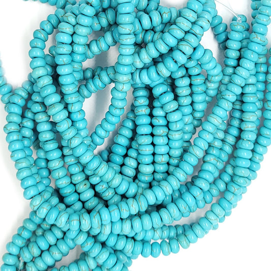 Synthetic Turquoise 4x6mm Rondelle Beads