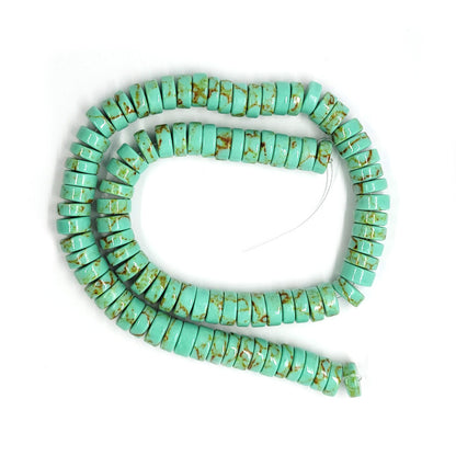 Synthetic Turquoise 4x10mm Wheel Beads