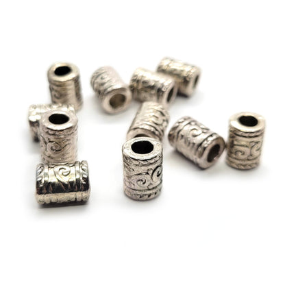 Tibetan Style Large Hole Tube Beads (Pack 10)