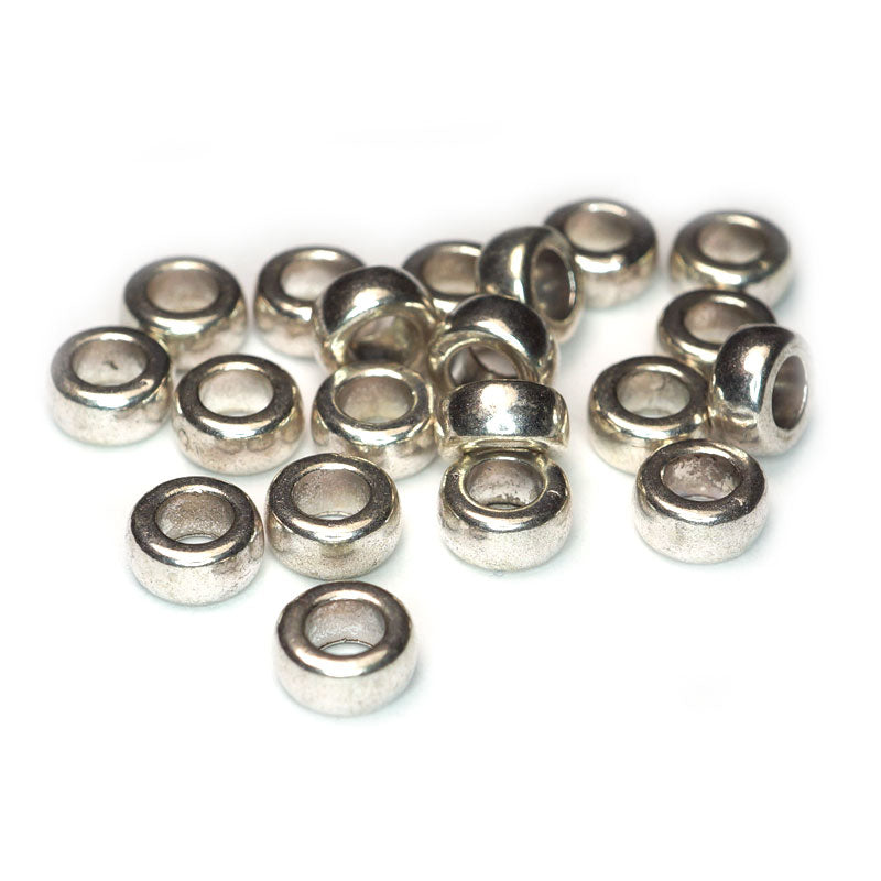 Tibetan Silver 7x4mm Plain Bead