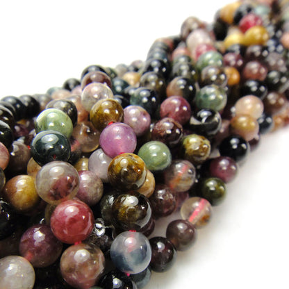 Multicolour Tourmaline 4mm Round Beads