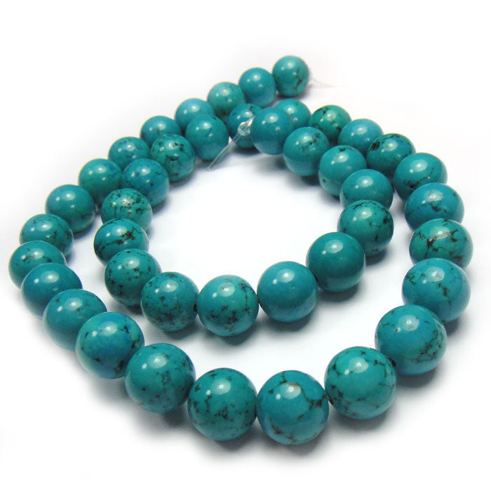 Stabilised Turquoise 10mm Round Beads