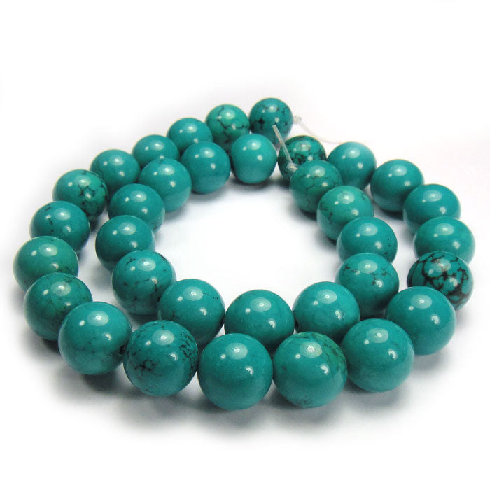 Stabilised Turquoise 12mm Round Beads