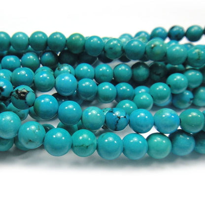 Stabilised Turquoise 4mm Round Beads