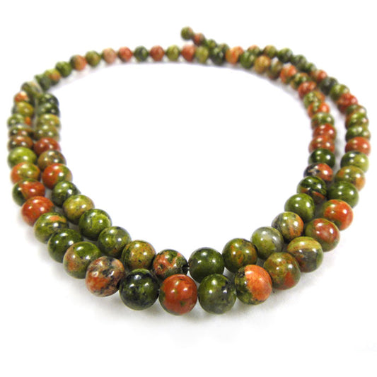 Unakite 4mm Round Beads