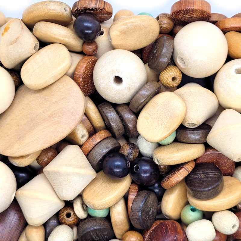 Wood Bead Mix (85g Bag)