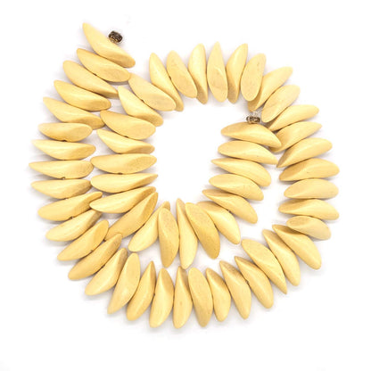 Natural White Wood Pointed Nugget Wood Beads