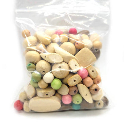 Wood Bead Mix (85g Bag)