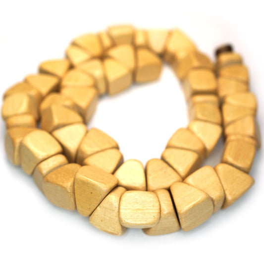 Natural White Wood Triangle Nugget Beads