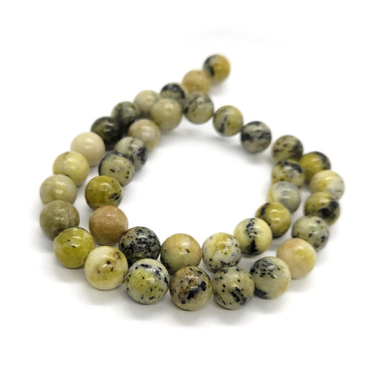 Yellow Turquoise 10mm Round Beads