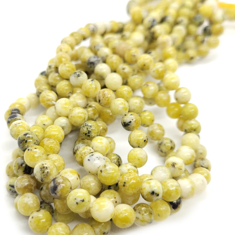 Yellow Turquoise 6mm Round Bead