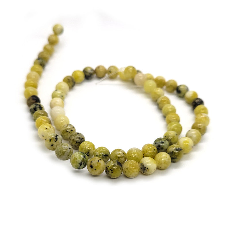 Yellow Turquoise 6mm Round Bead