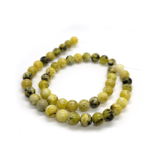 Yellow Turquoise 8mm Round Beads