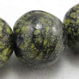 Yellow Cracked Mashan Jade 8mm Round Beads