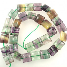 Fluorite 12mm Square Beads