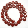 Carnelian 12mm Coin Beads