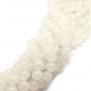 Malay Jade Ghost White 8mm Round Beads