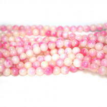 Dyed Jade Pink Multicolour 6mm Round Beads